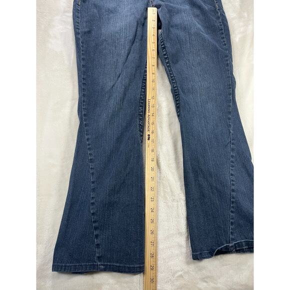 LL Cool J Womens Size 13 Blue Jeans Cross Embroidered Pockets Bootcut Stretch - Picture 7 of 9